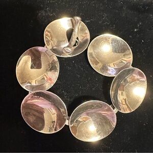 RLM Robert Lee Morris Sterling Silver Modernist Disc Circle Bracelet